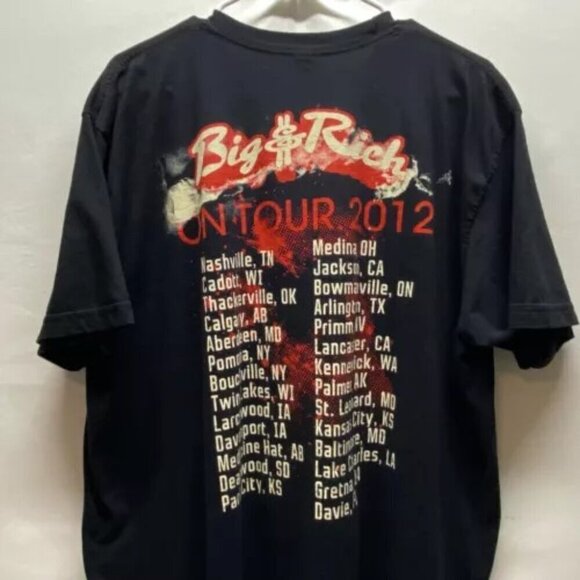 Big & Rich Concert T-Shirt Men's Black 2XL American Apparel USA Tour 2012 Logo - Picture 6 of 14